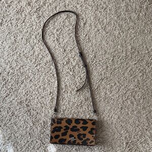 Coach Brown and Black Animal Print Crossbody Bag